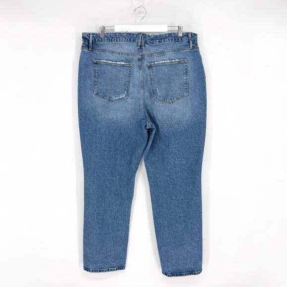 GOOD AMERICAN Good Boy Twisted Slit Jeans Women’s Size 18 Blue875 - Picture 7 of 7